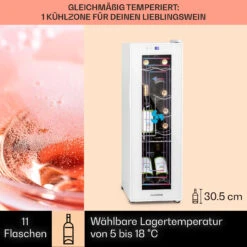 Shiraz 12 Slim Uno Weinkühlschrank 32l/12Fl.Touch 85 W 5-18 °C LED -Haushaltsgeräte 10040213 de 0003 usp