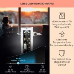 Shiraz 12 Slim Uno Weinkühlschrank 32l/12Fl.Touch 85 W 5-18 °C LED -Haushaltsgeräte 10040213 de 0004 usp