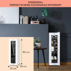 Shiraz 12 Slim Uno Weinkühlschrank 32l/12Fl.Touch 85 W 5-18 °C LED -Haushaltsgeräte 10040213 de 0006 usp