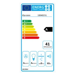 Alina 60 Smart Dunstabzugshaube 60 Cm 594 M³/h LED Ambiente-Licht Glasfront -Haushaltsgeräte 10040231 energy label