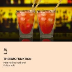 DUOS Doppelwandiges Glas | Thermoglas | 310 Ml | Trinkglas | Espressoglas, Teeglas, Shotglas | Für Heiße Und Kalte Getränke | Borosilikatglas| Hitze- Und Kältebeständig | Handgemacht | Spülmaschinenfest | Schwebe-Effekt -Haushaltsgeräte 10040372 de 0004 logo