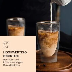 DUOS Doppelwandiges Glas | Thermoglas | 80, 200, 310, 400 Ml | Trinkglas | Espressoglas, Teeglas, Shotglas | Für Heiße Und Kalte Getränke | Borosilikatglas| Hitze- Und Kältebeständig | Handgemacht | Spülmaschinenfest | Schwebe-Effekt -Haushaltsgeräte 10040377 de 0003 logo