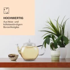 Glaskanne 800 Ml Borosilikatglas Mit Deckel, Teesieb Und Teeblumen -Haushaltsgeräte 10040415 de 0003 logo