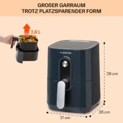 Crisp-Pro Heißluftfritteuse Air Fryer 1400W 2,8 Ltr Timer Edelstahl -Haushaltsgeräte 10040698 de 0006 usp