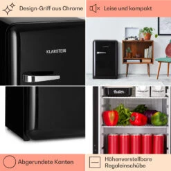 Audrey Retro-Kühlschrank 70 Liter 3 Regale 2 Türfächer Innenbeleuchtung 9 Audrey Retro-Kühlschrank 70 Liter 3 Regale 2 Türfächer Innenbeleuchtung -Haushaltsgeräte 10040739 de 0004 logo