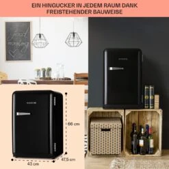 Audrey Retro-Kühlschrank 70 Liter 3 Regale 2 Türfächer Innenbeleuchtung 10 Audrey Retro-Kühlschrank 70 Liter 3 Regale 2 Türfächer Innenbeleuchtung -Haushaltsgeräte 10040739 de 0005 logo