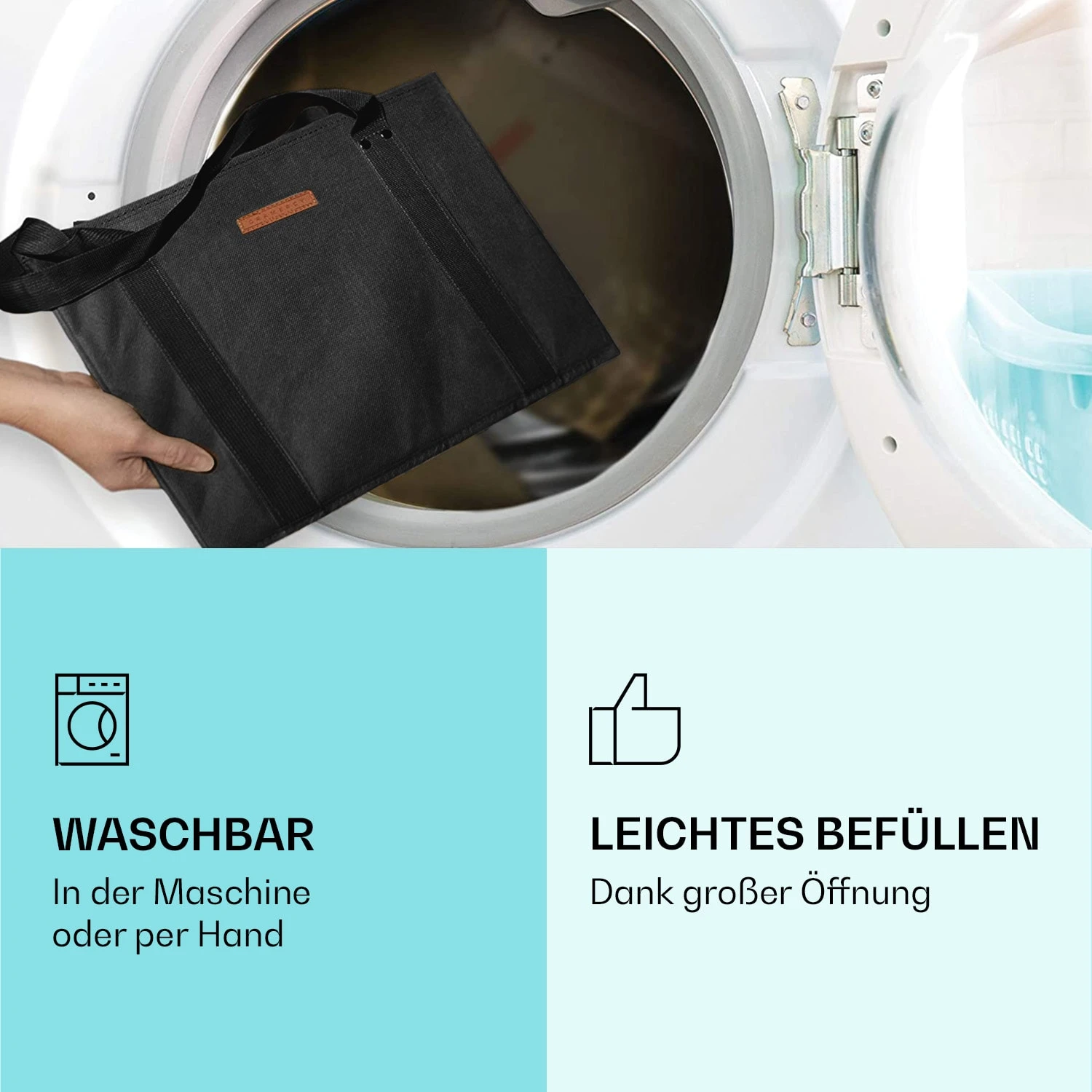 Einkaufstasche 3er Set Wiederverwendbar Waschbar Faltbar Verstärkt 4 Einkaufstasche 3er Set Wiederverwendbar Waschbar Faltbar Verstärkt – Bild 4