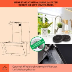 Ava 90 Dunstabzugshaube 90cm Wandhaube WiFi A++ 515m³/h Touch -Haushaltsgeräte 10041168 de 0005 usp