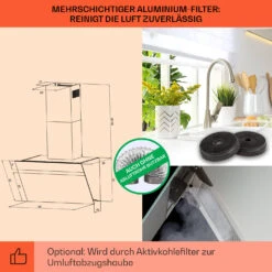Ava 60 Dunstabzugshaube 60cm Wandhaube WiFi A++ 515m³/h Touch -Haushaltsgeräte 10041169 de 0005 usp