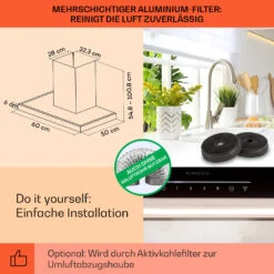 Alinea 60 Dunstabzugshaube 60cm Wandhaube WiFi A++ 500m³/h Touch -Haushaltsgeräte 10041171 de 0005 usp