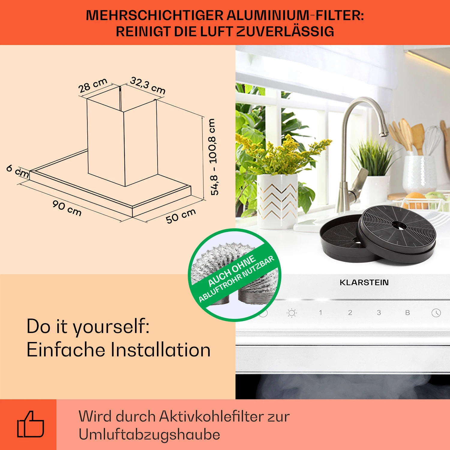 Alinea 90 Dunstabzugshaube 90cm Wandhaube WiFi A++ 500m³/h Touch 5 Alinea 90 Dunstabzugshaube 90cm Wandhaube WiFi A++ 500m³/h Touch – Bild 5