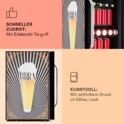 Beersafe 70 Birra Edition Kühlschrank 70 Liter 3 Böden Glas Edelstahl -Haushaltsgeräte 10041178 de 0004 usp