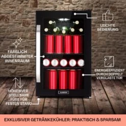 Beersafe 70 Birra Edition Kühlschrank 70 Liter 3 Böden Glas Edelstahl -Haushaltsgeräte 10041178 de 0006 usp