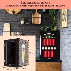 Beersafe 70 Birra Edition Kühlschrank 70 Liter 3 Böden Glas Edelstahl -Haushaltsgeräte 10041178 de 0007 usp
