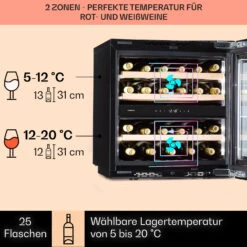 Rhône 25 Duo Weinkühlschrank Kompression 2 Zonen 75 Ltr / 25 Flaschen 10 Rhône 25 Duo Weinkühlschrank Kompression 2 Zonen 75 Ltr / 25 Flaschen -Haushaltsgeräte 10041239 de 0003 usp