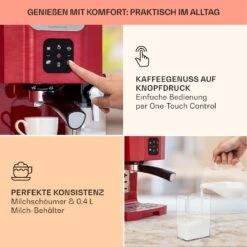 BellaVita Kaffeemaschine 3-in-1 1450 W 20 Bar Milchschäumer -Haushaltsgeräte 10041240 de 0003 usp