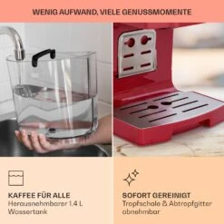 BellaVita Kaffeemaschine 3-in-1 1450 W 20 Bar Milchschäumer -Haushaltsgeräte 10041240 de 0006 usp