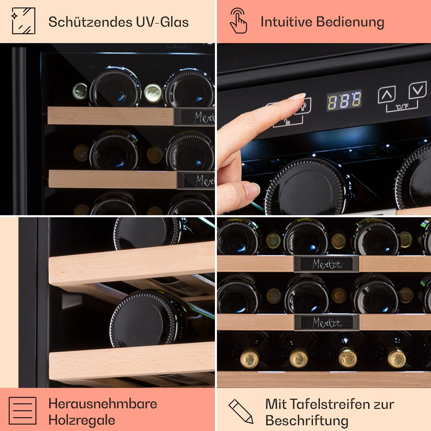 Vinsider 36 Built-In Uno Einbau-Weinkühlschrank 36 Flaschen 92 Ltr Edelstahl 5 Vinsider 36 Built-In Uno Einbau-Weinkühlschrank 36 Flaschen 92 Ltr Edelstahl – Bild 5