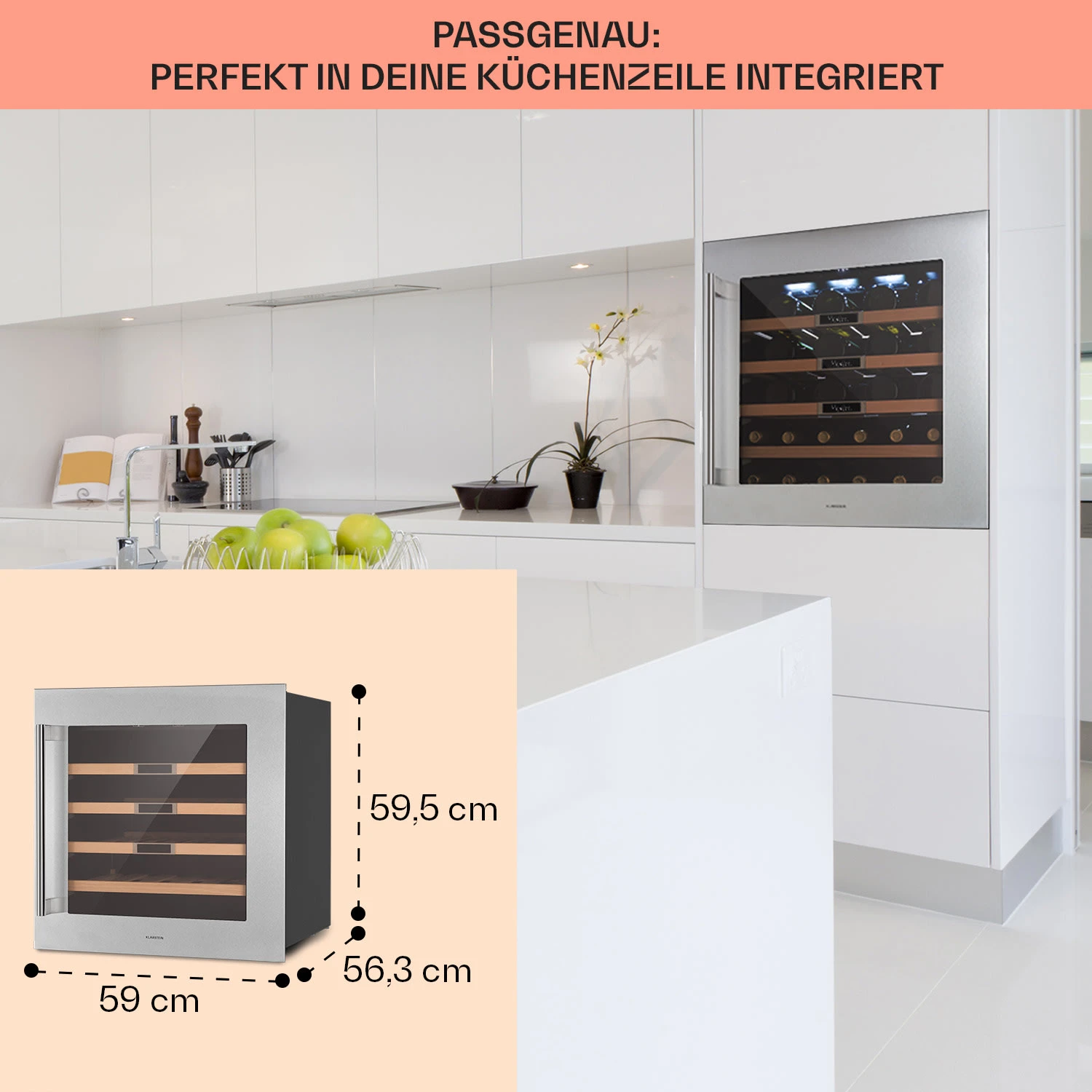 Vinsider 36 Built-In Uno Einbau-Weinkühlschrank 36 Flaschen 92 Ltr Edelstahl 6 Vinsider 36 Built-In Uno Einbau-Weinkühlschrank 36 Flaschen 92 Ltr Edelstahl – Bild 6