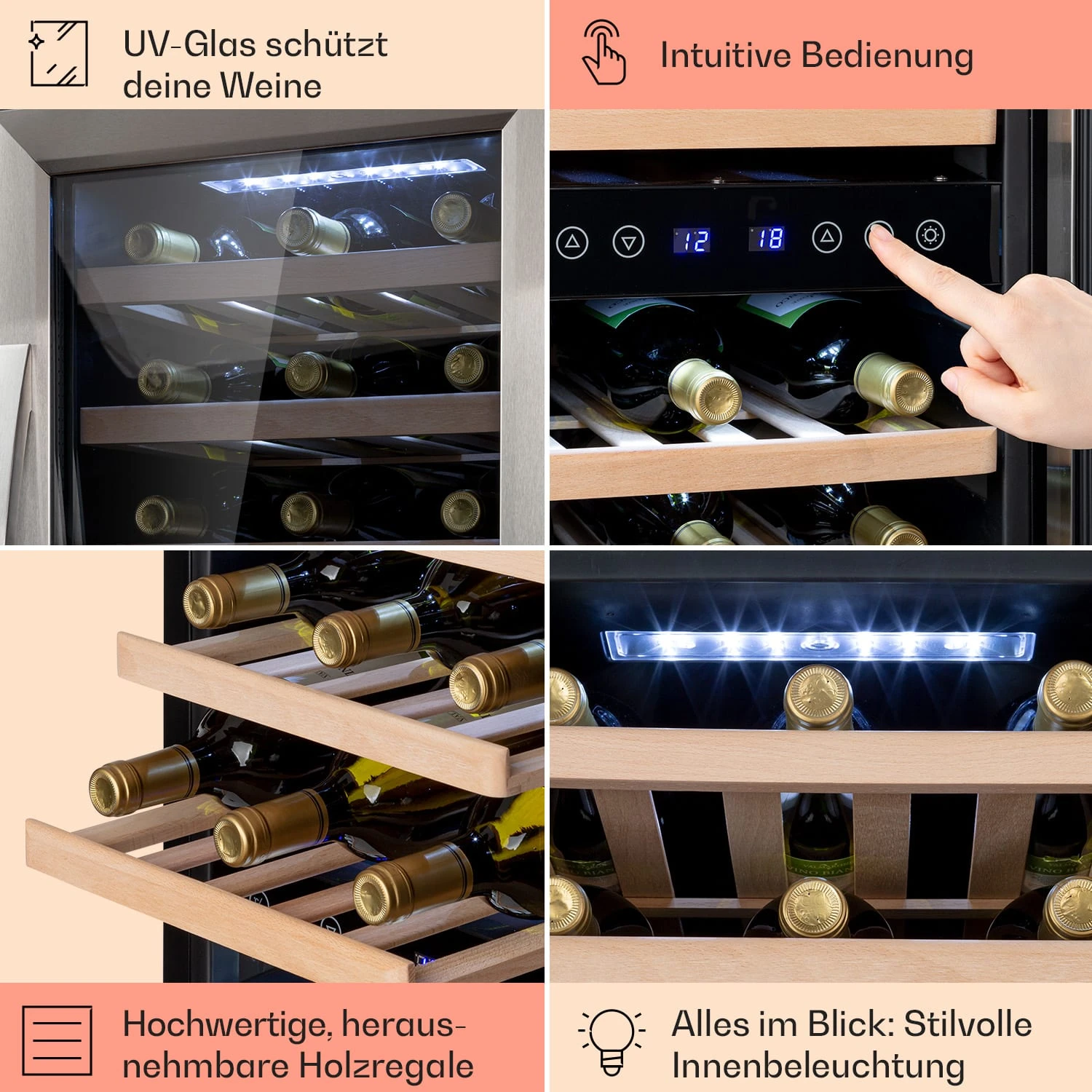 Vinamour 33 Duo Weinkühlschrank 2 Zonen 89 L / 33 Flaschen 5-18°C Touch 5 Vinamour 33 Duo Weinkühlschrank 2 Zonen 89 L / 33 Flaschen 5-18°C Touch – Bild 5