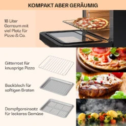 Vita Pro Heißluftfritteuse Dampfgaren 2450 W 18 Ltr 800 Ml Wassertank -Haushaltsgeräte 10041333 de 0006 usp