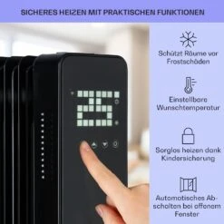 Sanford Smart Ölradiator 2500 W Leistung Wochentimer LED-Display Touch-Panel Klarstein-App -Haushaltsgeräte 10041358 de 0004 usp