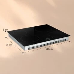 Magnichef 4 Einbaukochfeld Induktion 4 Zonen 7000W Glaskeramik -Haushaltsgeräte 10041380 yy 0009 dimensions