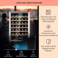 Vinamour 32 Uno Weinkühlschrank 1 Zone 95 L / 36 Flaschen 4-18°C Touch -Haushaltsgeräte 10041393 de 0004 usp