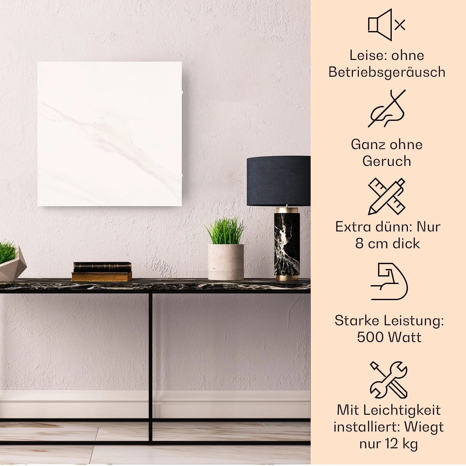 Wonderwall Santorini Smart Infrarot-Heizung 60x60cm 500W Timer IP24 2 Wonderwall Santorini Smart Infrarot-Heizung 60x60cm 500W Timer IP24 – Bild 2