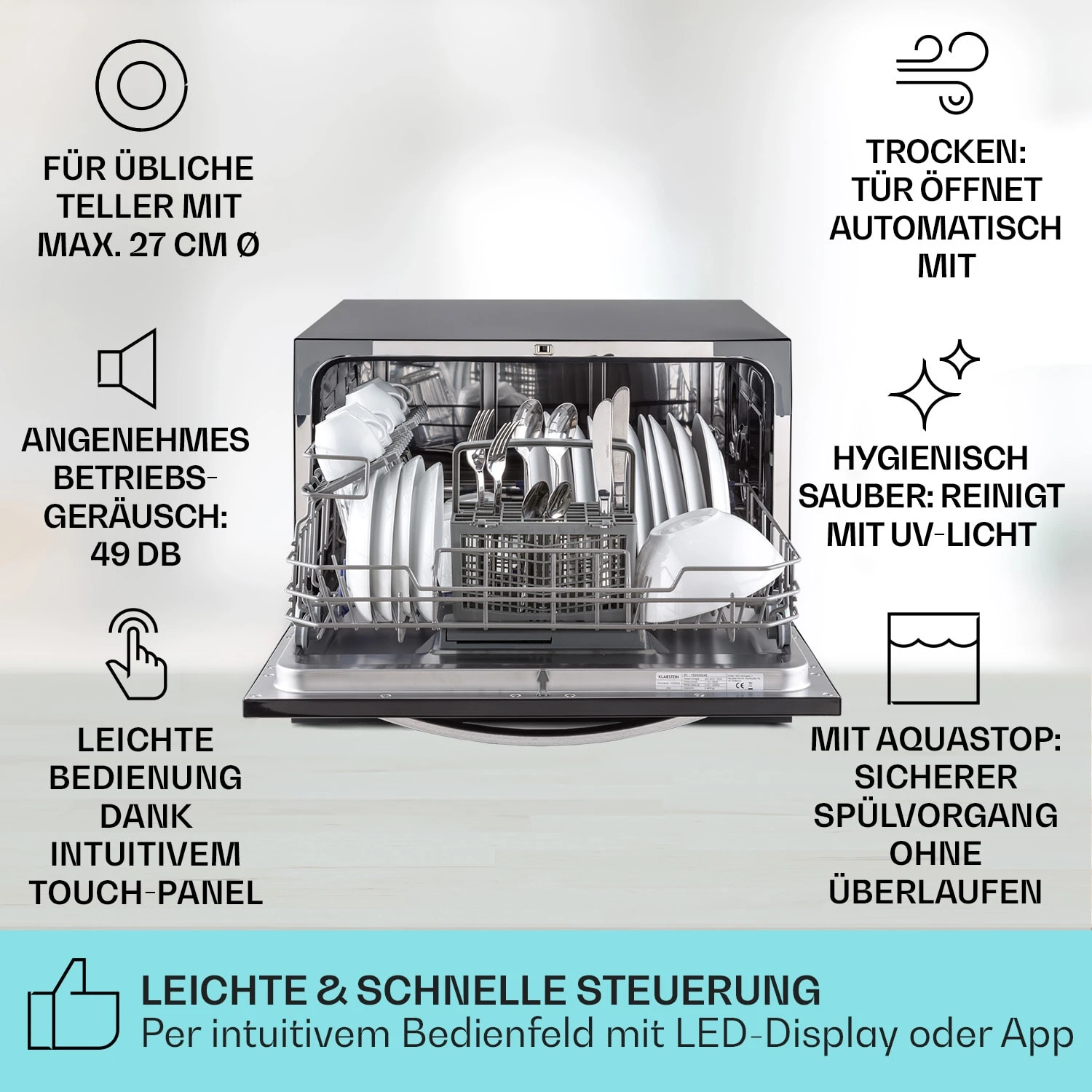 Havasia UV 8 Neo Tischgeschirrspüler UV-Licht Freistehend / Einbau 1380W 2 Havasia UV 8 Neo Tischgeschirrspüler UV-Licht Freistehend / Einbau 1380W – Bild 2