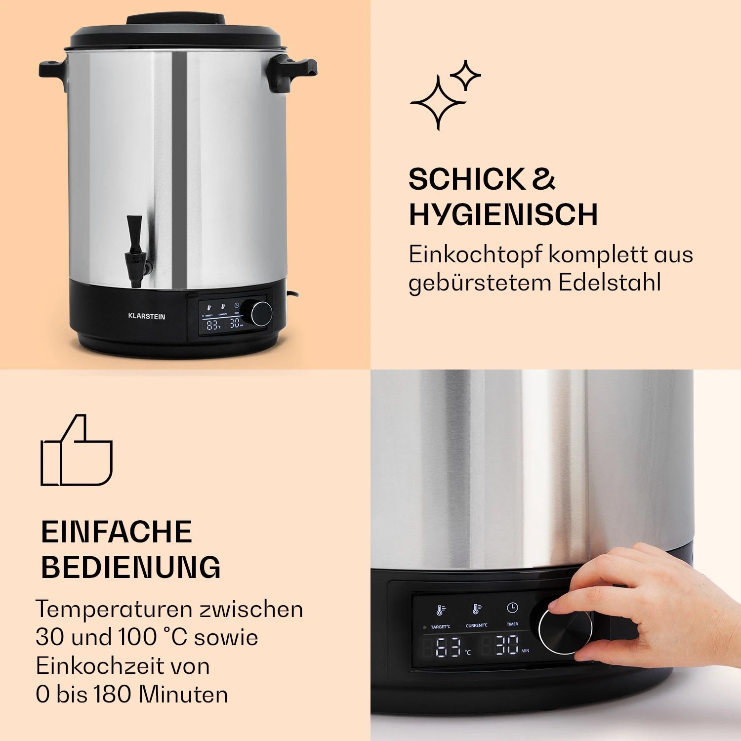 Abbey 40 Einkochautomat Getränkespender 40L 100°C 180min Edelstahl 4 Abbey 40 Einkochautomat Getränkespender 40L 100°C 180min Edelstahl – Bild 4