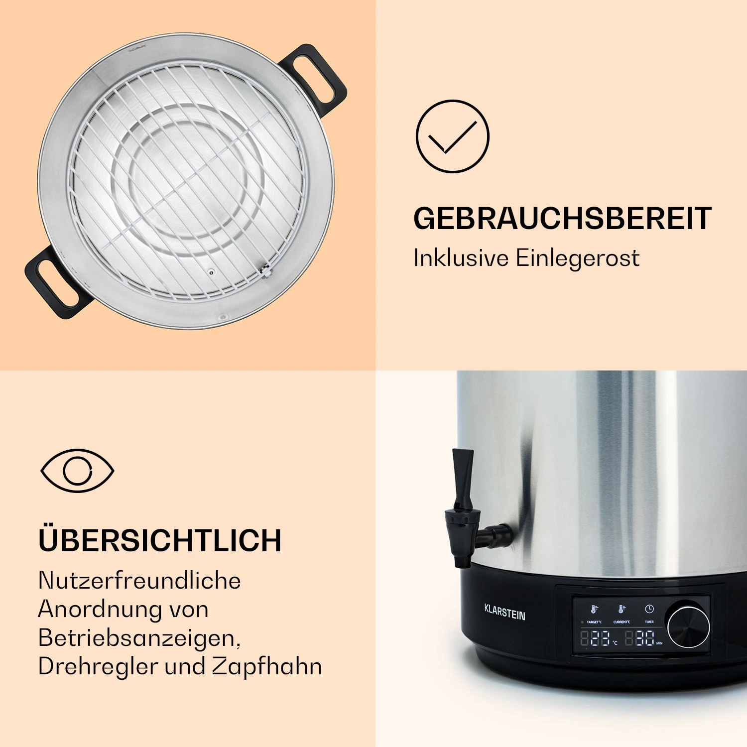 Abbey 40 Einkochautomat Getränkespender 40L 100°C 180min Edelstahl 6 Abbey 40 Einkochautomat Getränkespender 40L 100°C 180min Edelstahl – Bild 6