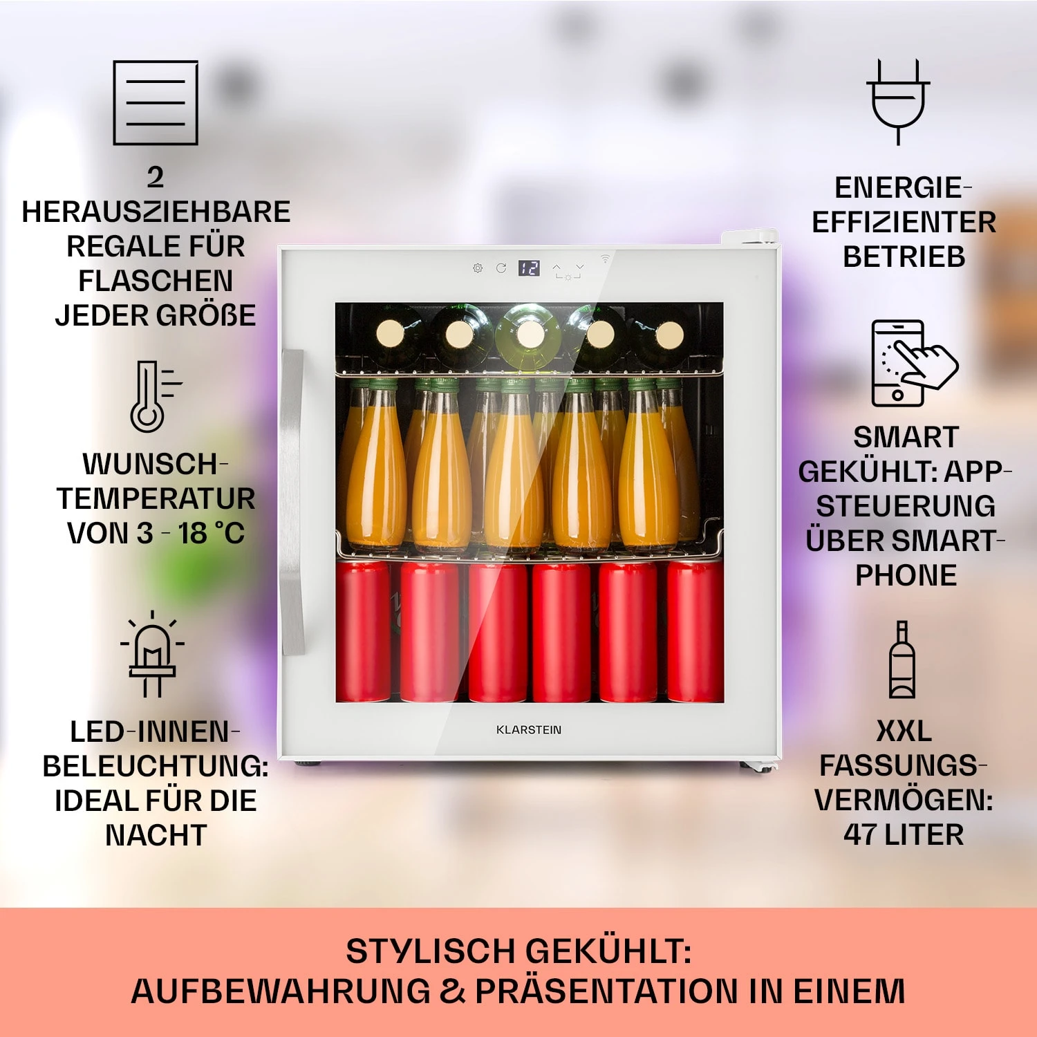 Coachella 50 Weinkühlschrank 47 Liter WiFi-Funktion Hintergrundbeleuchtung Edelstahl 2 Coachella 50 Weinkühlschrank 47 Liter WiFi-Funktion Hintergrundbeleuchtung Edelstahl – Bild 2