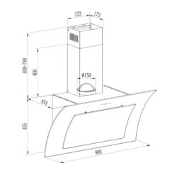 Sabia 90 Dunstabzugshaube | 90cm | 600 M³/h | Energieeffizienzklasse A | Inklusive 2 X Aktivkohlefilter -Haushaltsgeräte 60002218 yy 0009 logo Klarstein Sabia 90 Dunstabzugshaube schwarz
