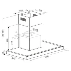 Bon Vivant Noir Dunstabzugshaube Umluftset Aktivkohlefilter Schwarz -Haushaltsgeräte 60002231 yy 0008 titel klarstein measurements