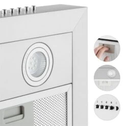 Zarah Dunstabzugshaube 60cm Umluftset 620 M³/h Aktivkohlefilter -Haushaltsgeräte 60002280 yy 0007 detail Klarstein Zarah Dunstabzugshaube