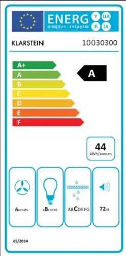 Skycook Dunstabzugshaube Umluftset 60cm 640m³/h Glas Edelstahl -Haushaltsgeräte 60002313 energy label