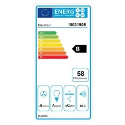 Annabelle 60 Dunstabzugshaube Umluftset 595 M³/h Touch-Armatur Schwarz -Haushaltsgeräte 60002315 energy label