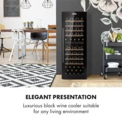 Barossa 77 Duo Weinkühlschrank-Set 2 Zonen 191L/77Fl. Weinglasregal -Haushaltsgeräte 60002418 yy 0003 logo Klarstein Barossa 77 Duo Weinkuehlschrank schwarz
