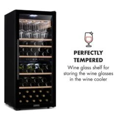 Barossa 102 Duo Weinkühlschrank-Set 2 Zonen 102 Fl. Weinglasregal -Haushaltsgeräte 60002419 yy 0009 logo Klarstein Barossa 102D Weinglas Regal Echtholz