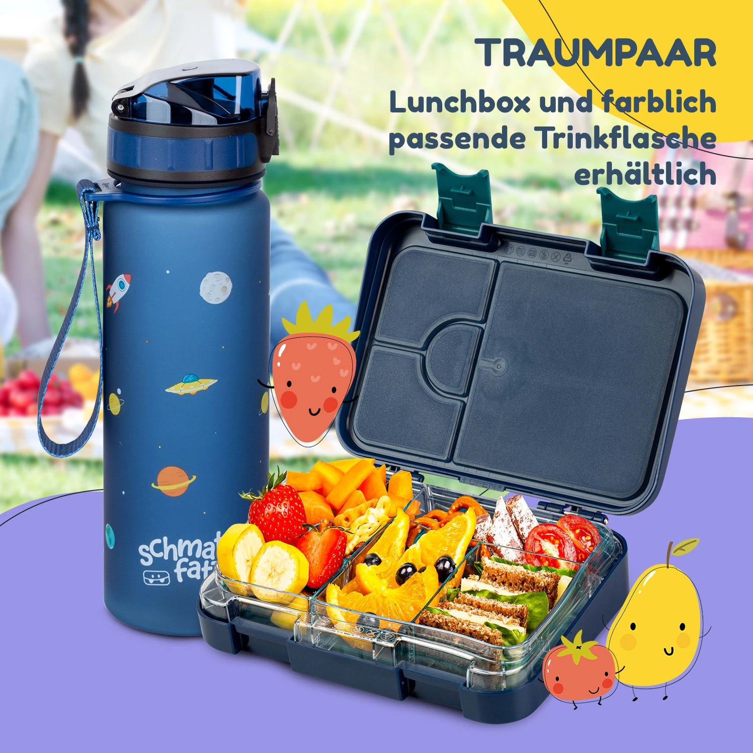 Schmatzfatz Frühstücksset Lunchbox & Trinkflasche Tritan Dicht BPA-frei 7 Schmatzfatz Frühstücksset Lunchbox & Trinkflasche Tritan Dicht BPA-frei – Bild 7